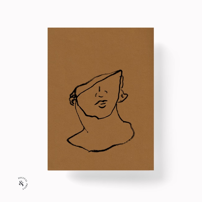 Broken Bust On Copper Digital Print