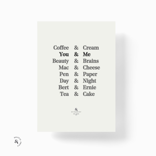 You & Me -- 8 x 10 Downloadable Print
